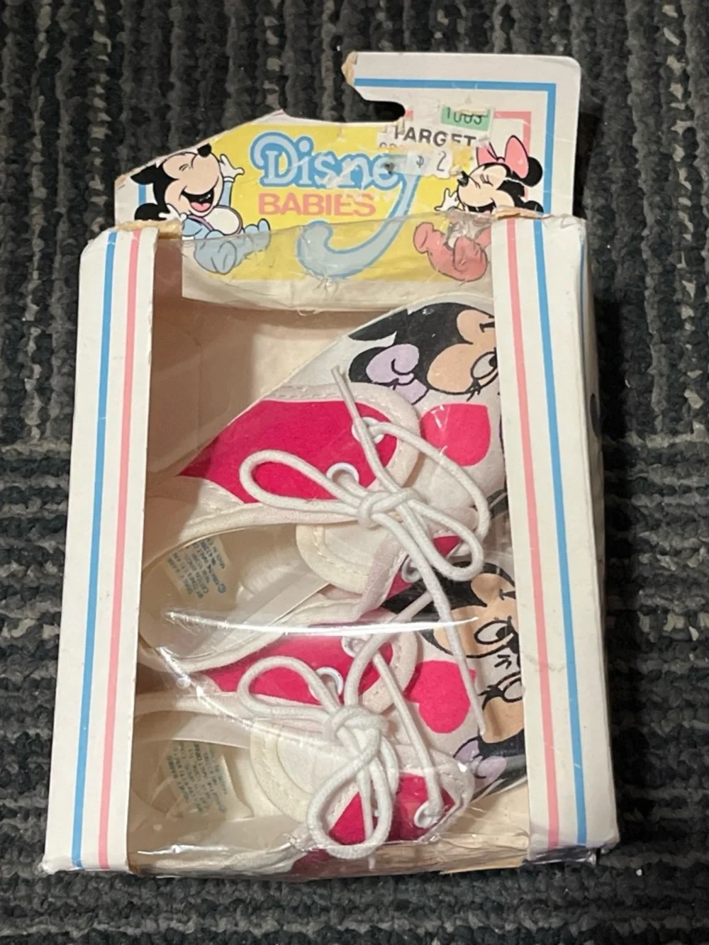 1984 Disney Babies Pink & White Infant Shoes